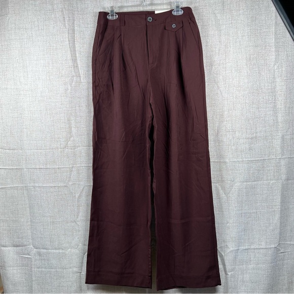 A New Day Wide Leg Pants Brown High Rise Loose Hip & Thigh NEW Women's 8R - Picture 2 of 13
